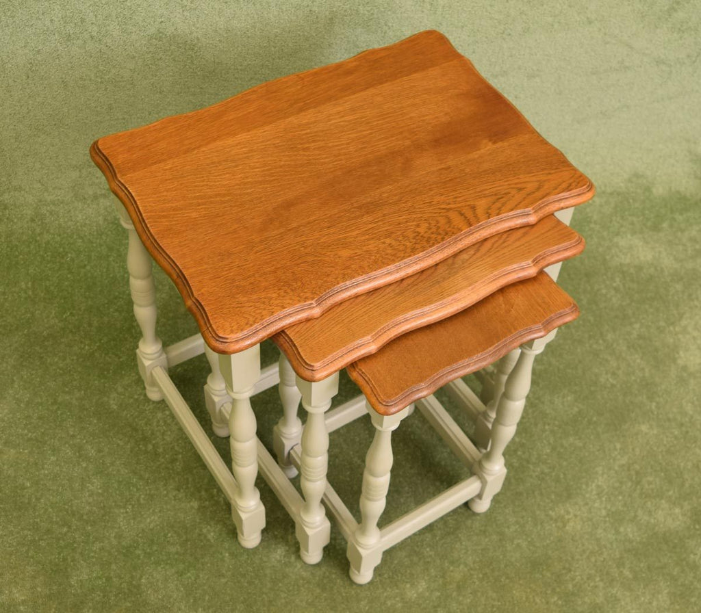 French Painted Nest of 3 Tables