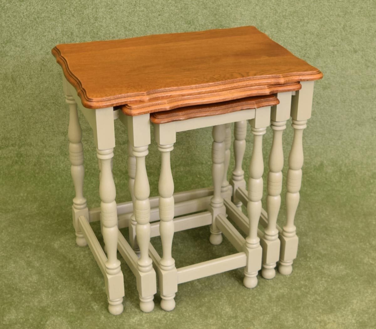 French Painted Nest of 3 Tables