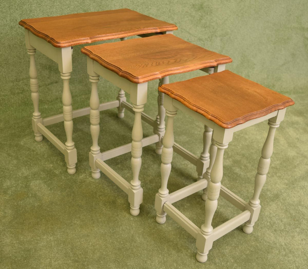 French Painted Nest of 3 Tables