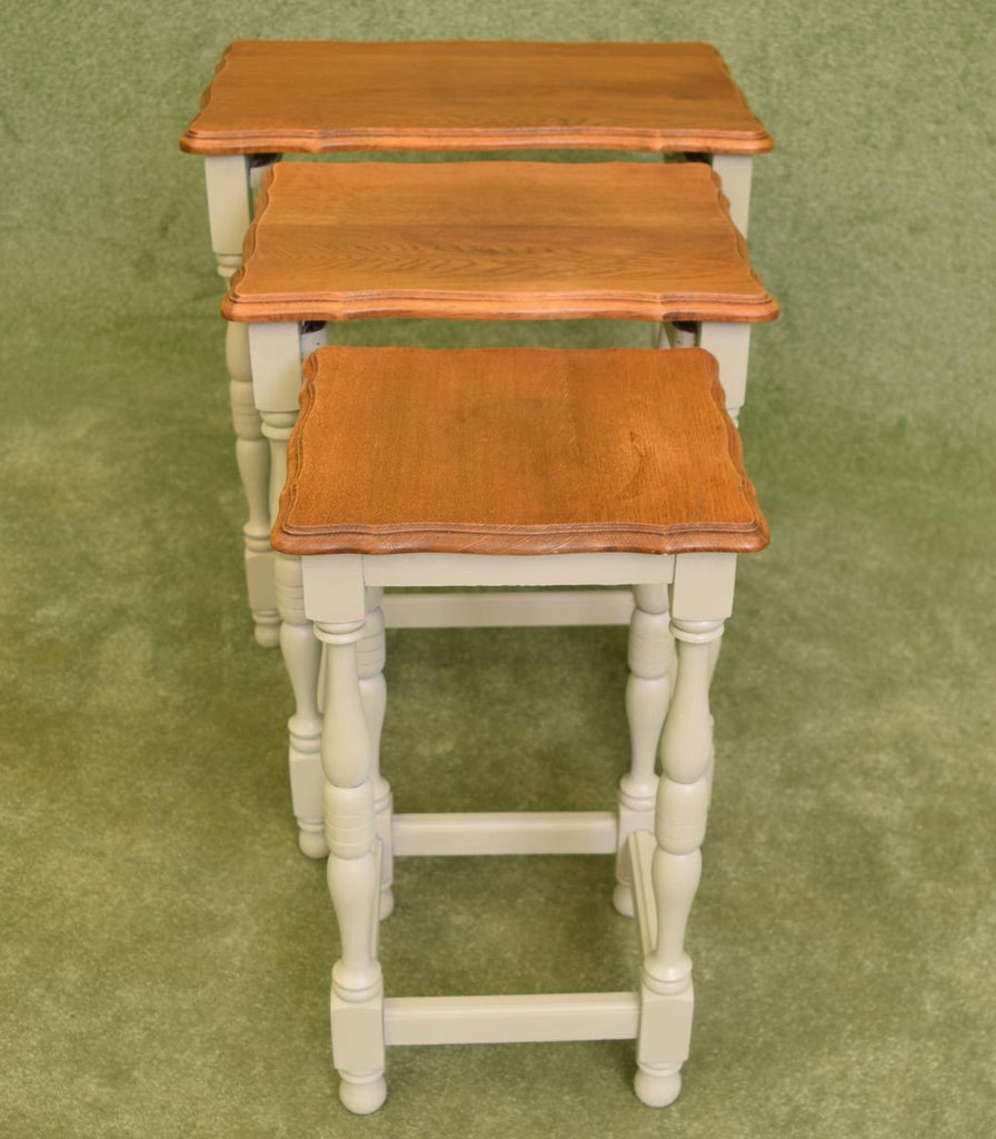 French Painted Nest of 3 Tables