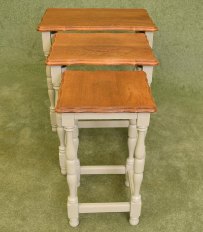 French Painted Nest of 3 Tables