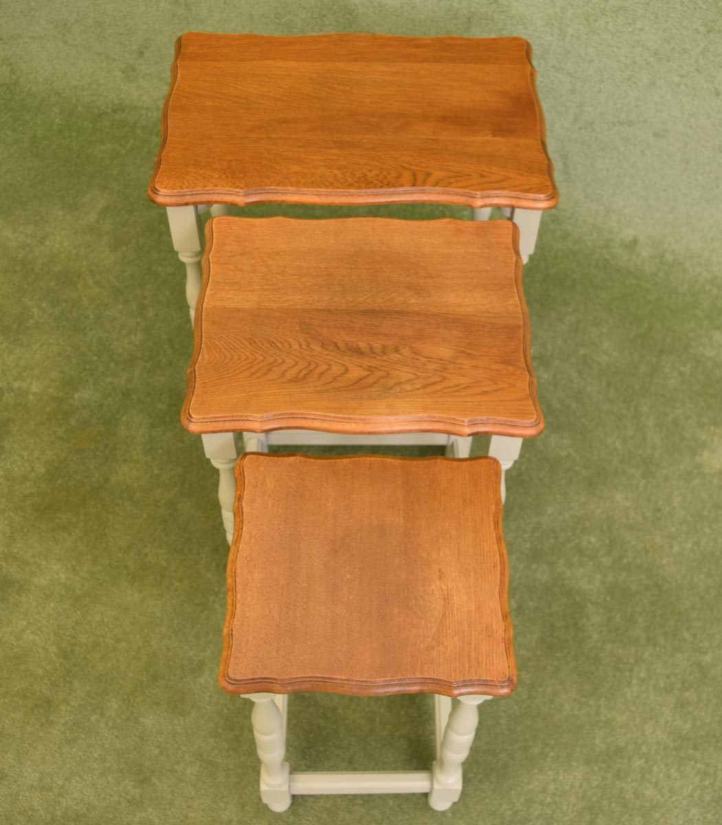 French Painted Nest of 3 Tables