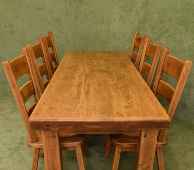 Dutch Oak Table & 6 Chairs