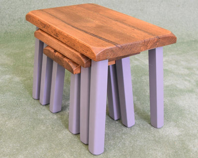 Painted Dutch Oak Nest of 3