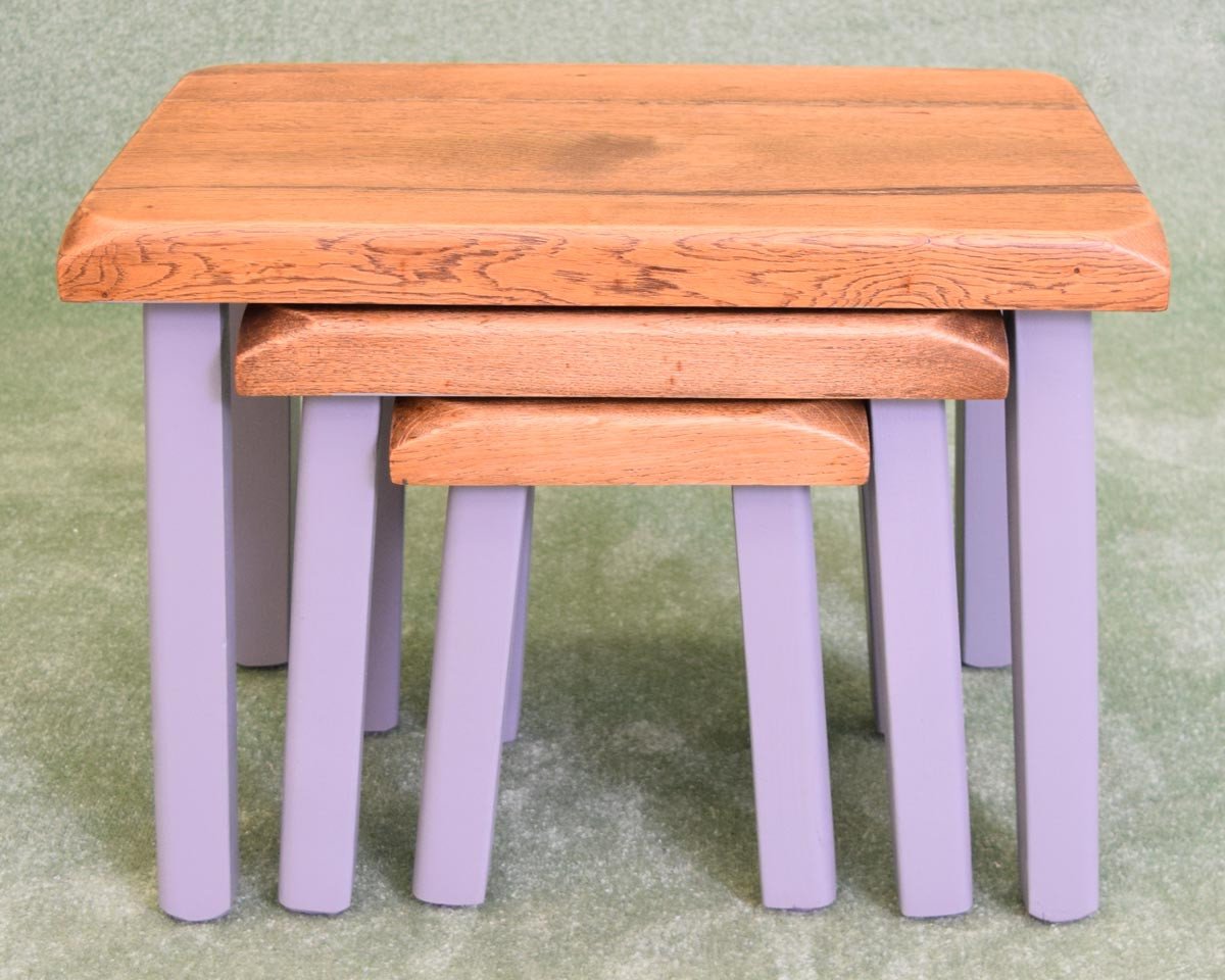 Painted Dutch Oak Nest of 3