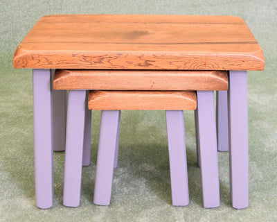 Painted Dutch Oak Nest of 3