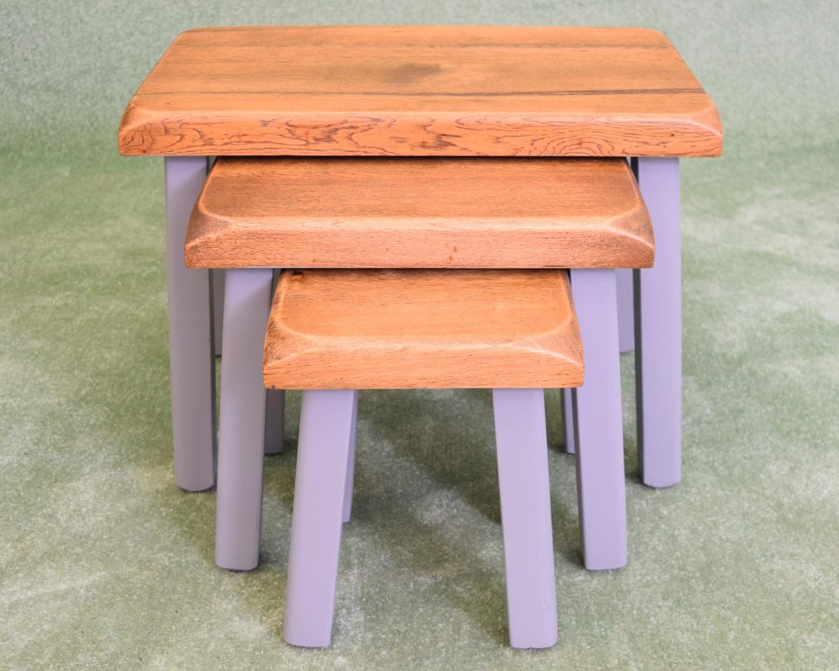 Painted Dutch Oak Nest of 3