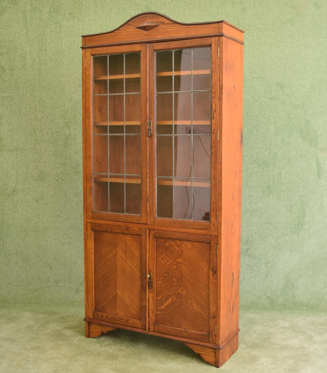 Vintage Oak Glazed Bookcase