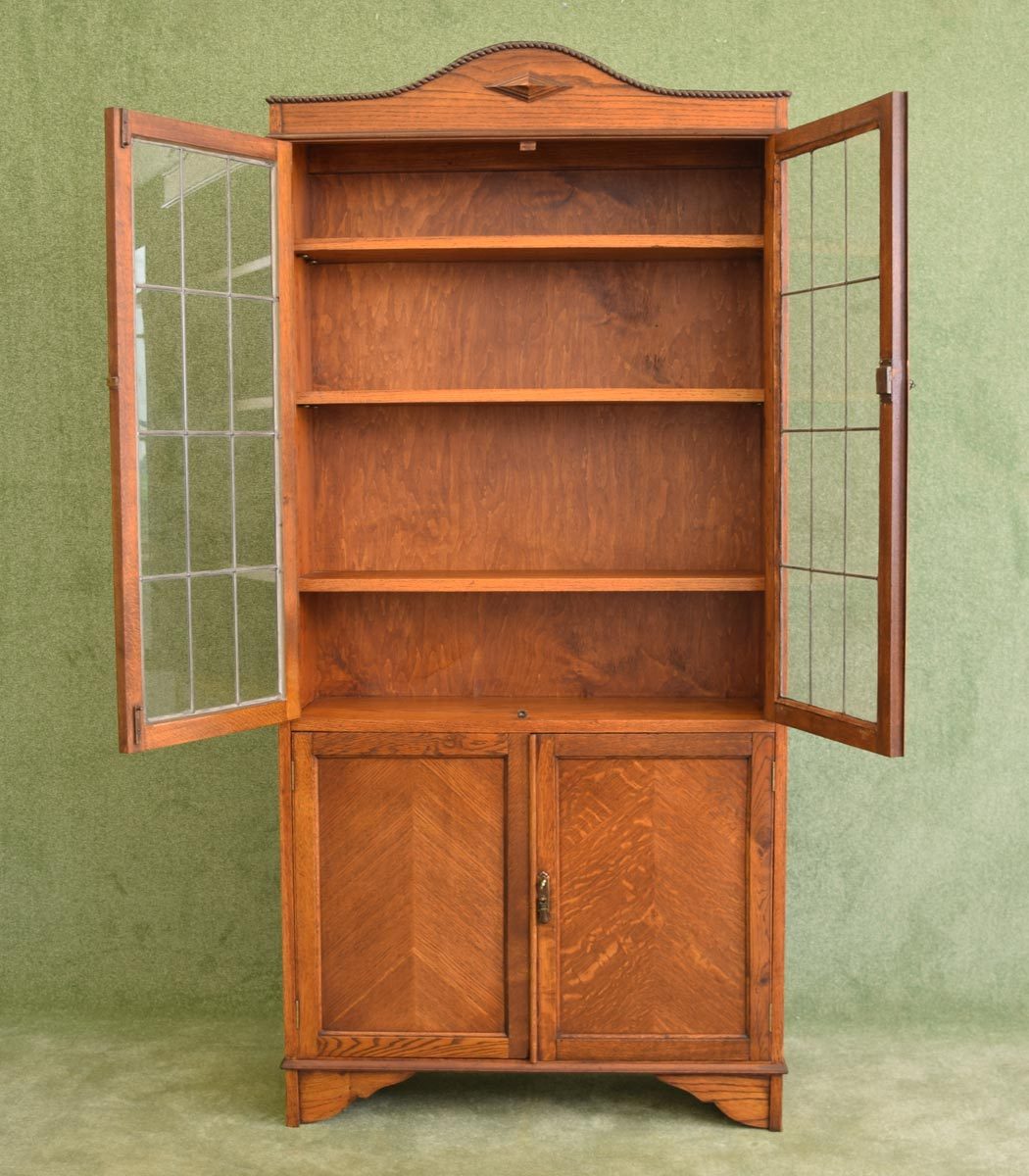 Vintage Oak Glazed Bookcase