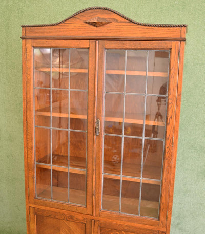 Vintage Oak Glazed Bookcase