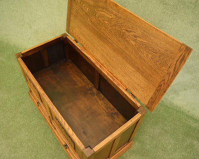 Rustic Oak Linenfold  Mule Chest