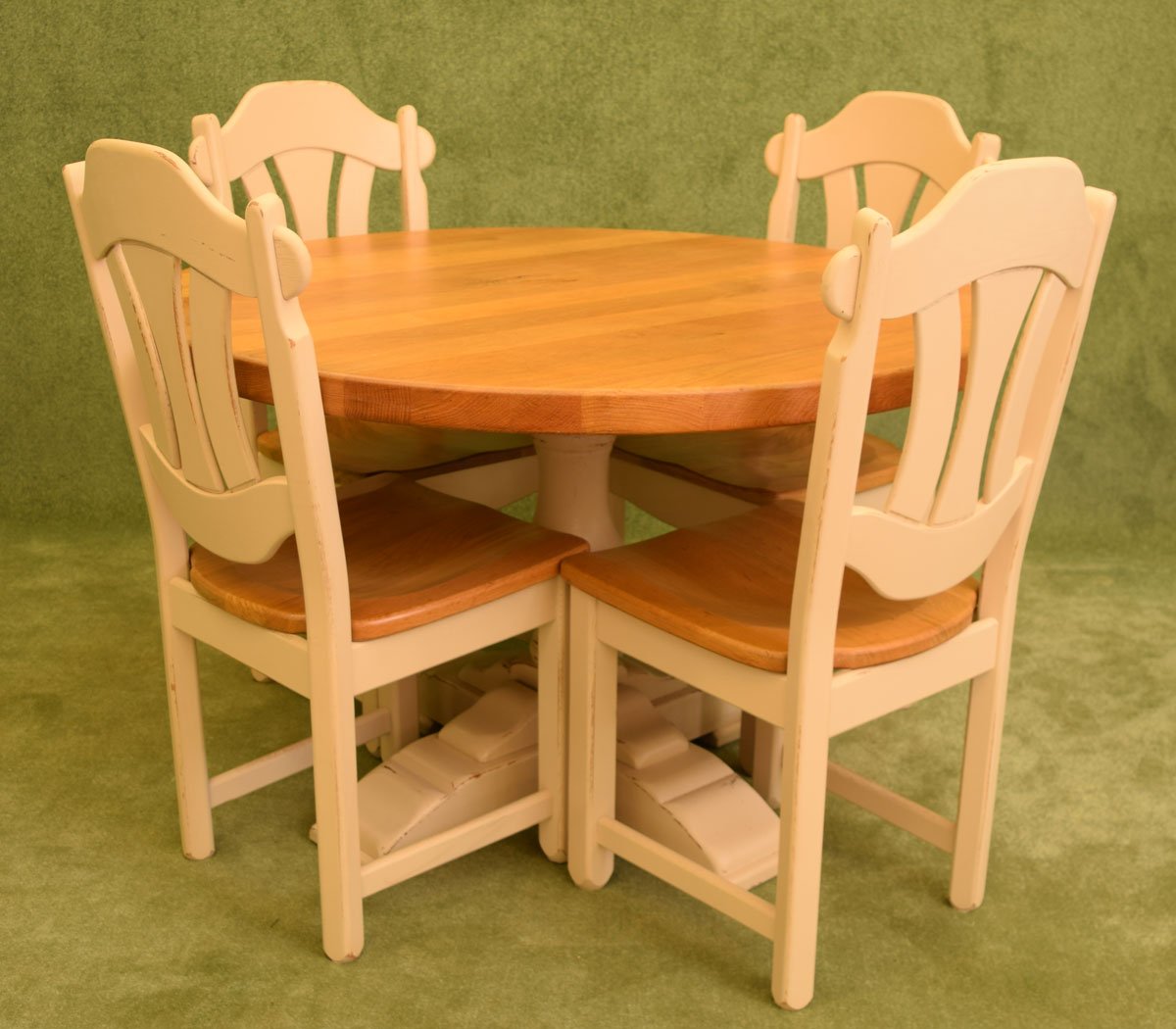Restored Painted Dutch Oak Table & 4 Chairs
