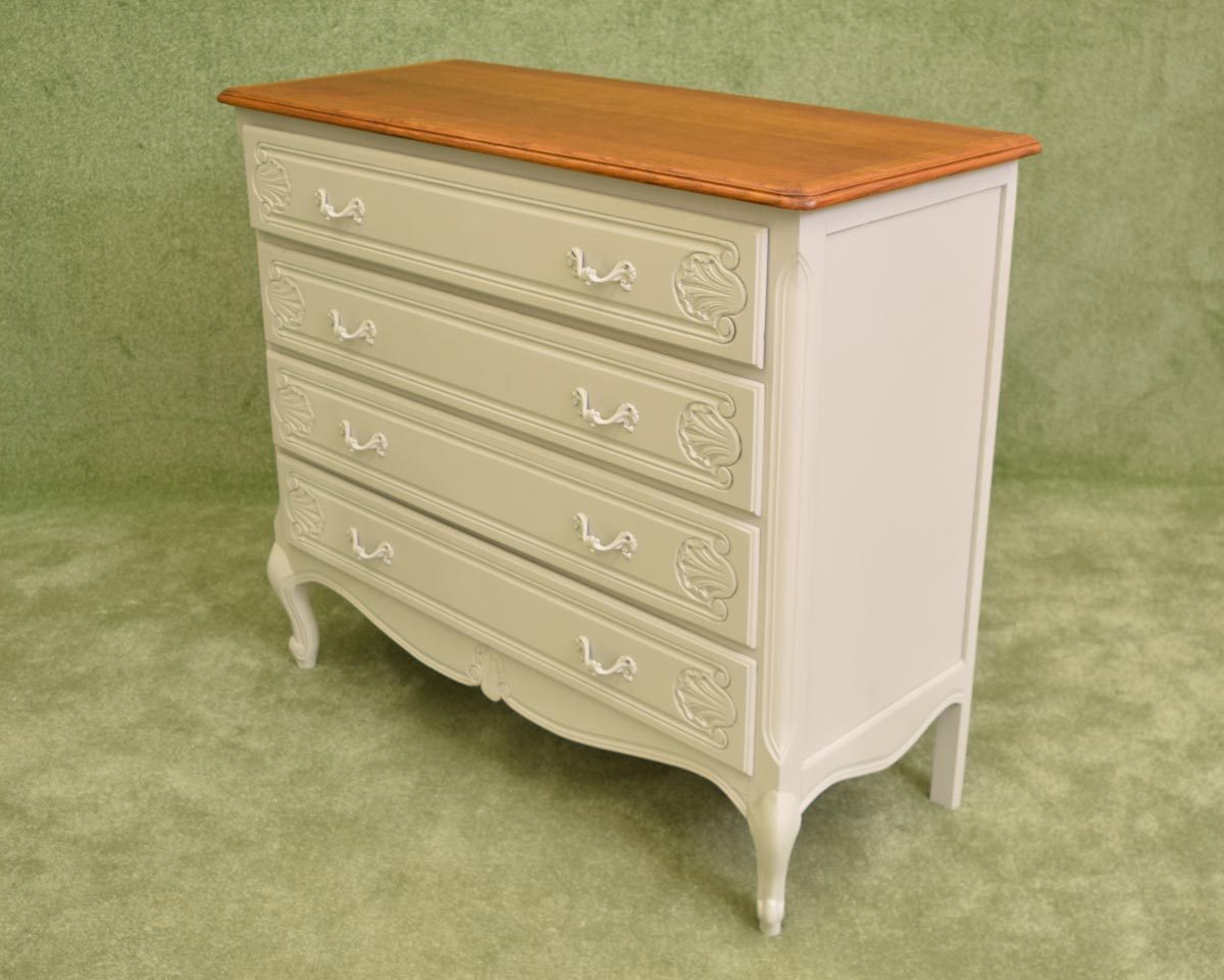 Painted French Style Chest Of Four Drawers