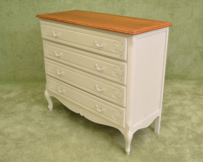 Painted French Style Chest Of Four Drawers