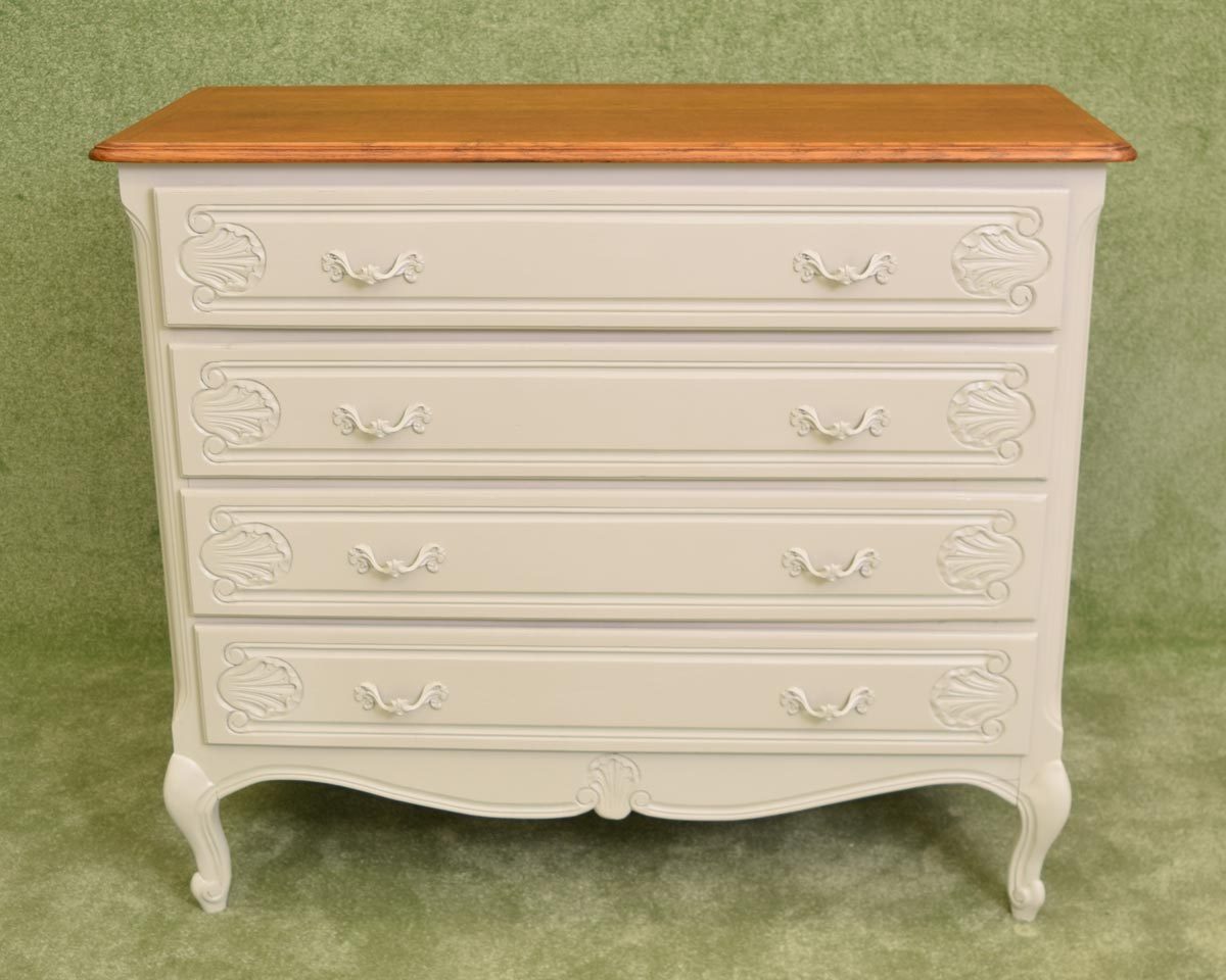Painted French Style Chest Of Four Drawers
