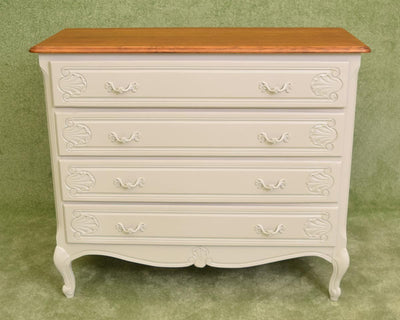 Painted French Style Chest Of Four Drawers