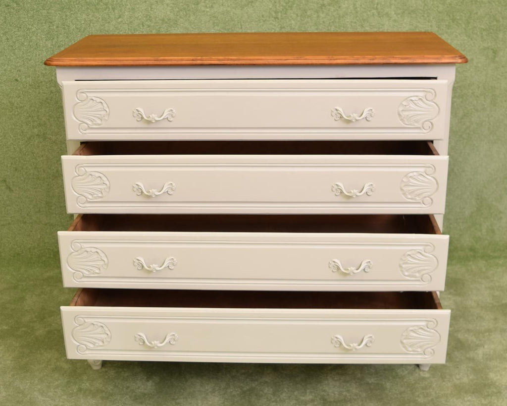 Painted French Style Chest Of Four Drawers