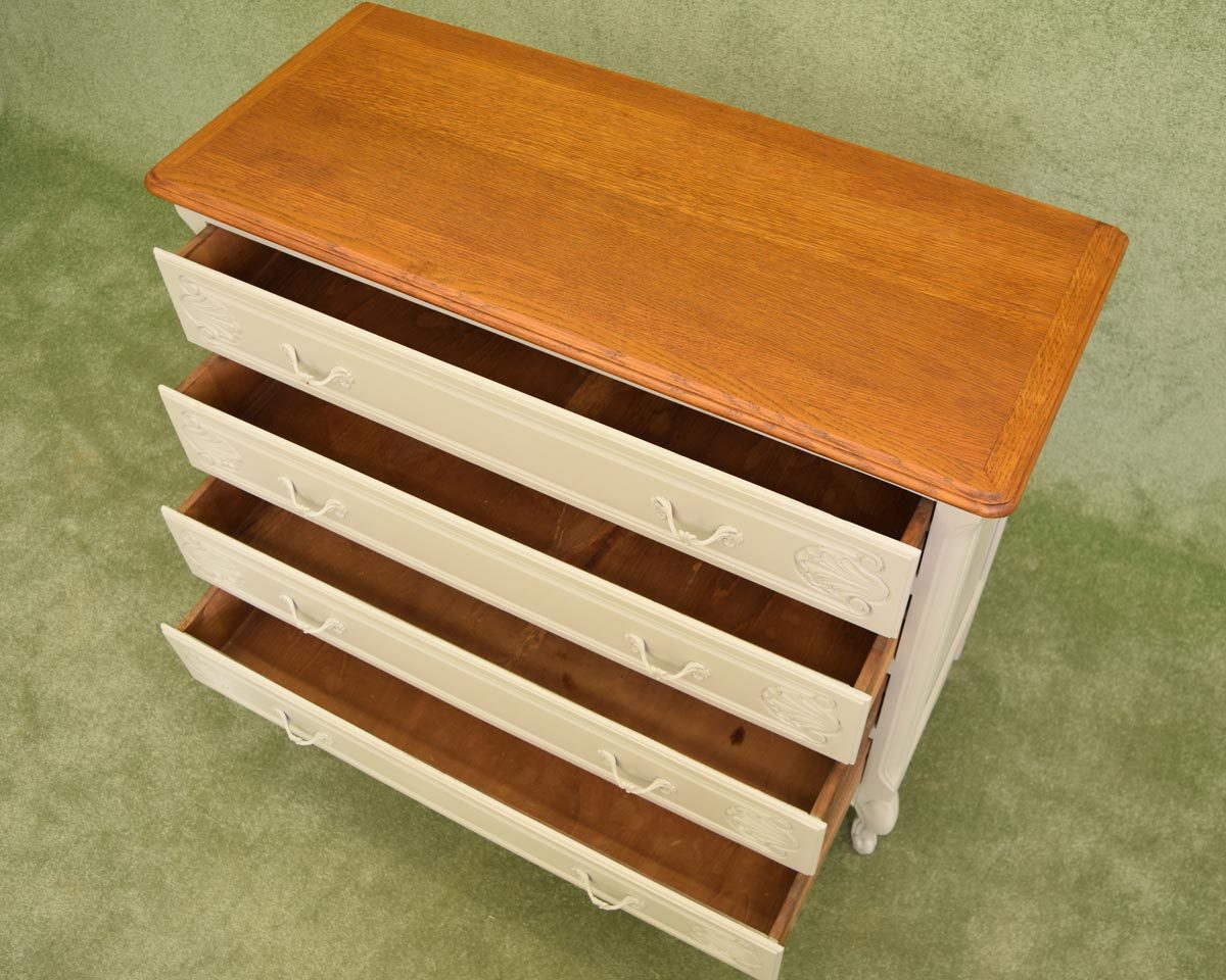 Painted French Style Chest Of Four Drawers