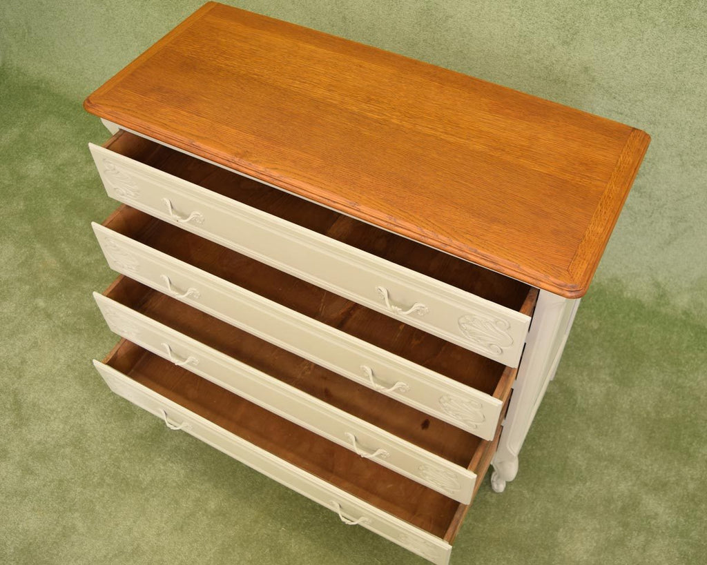 Painted French Style Chest Of Four Drawers