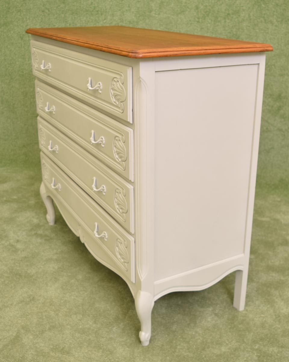 Painted French Style Chest Of Four Drawers