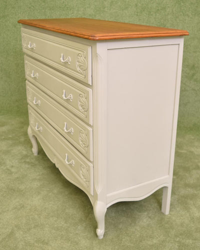 Painted French Style Chest Of Four Drawers