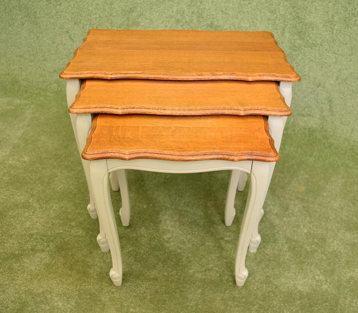 French Painted Nest of 3 Tables