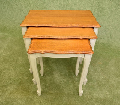 French Painted Nest of 3 Tables
