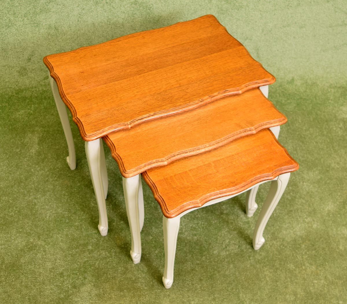 French Painted Nest of 3 Tables