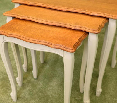 French Painted Nest of 3 Tables