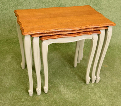 French Painted Nest of 3 Tables