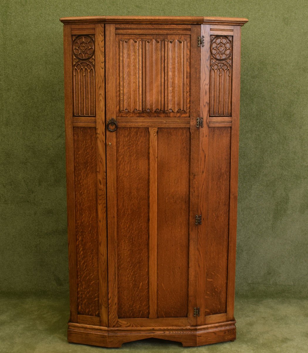 Restored Carved Oak Wardrobe