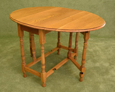 Restored Oak Drop-Leaf Table
