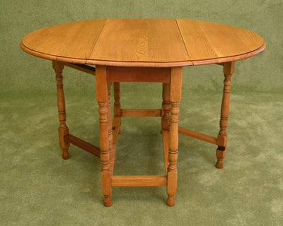 Restored Oak Drop-Leaf Table