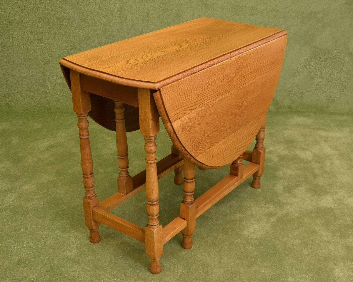 Restored Oak Drop-Leaf Table