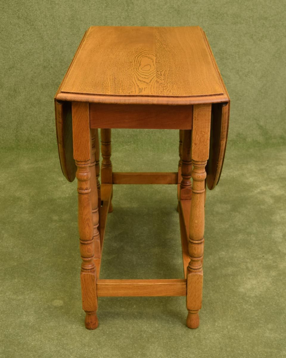 Restored Oak Drop-Leaf Table
