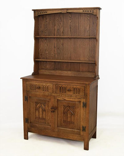 Vintage Small Carved Oak Dresser