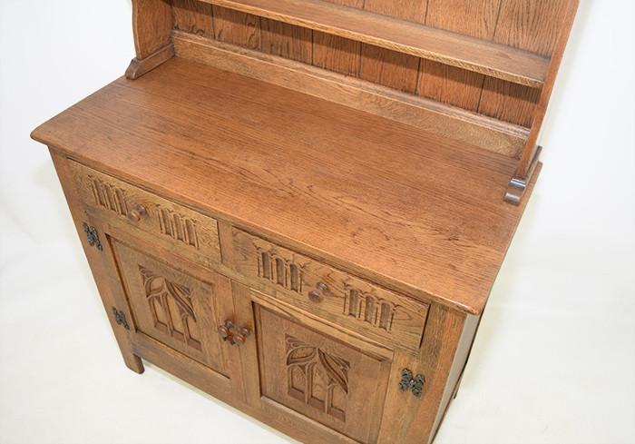 Vintage Small Carved Oak Dresser