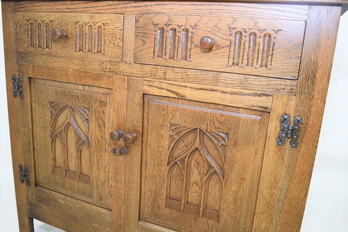 Vintage Small Carved Oak Dresser