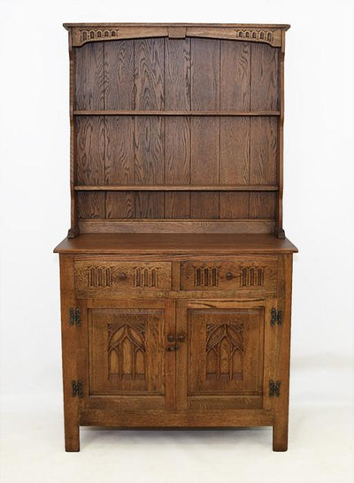 Vintage Small Carved Oak Dresser