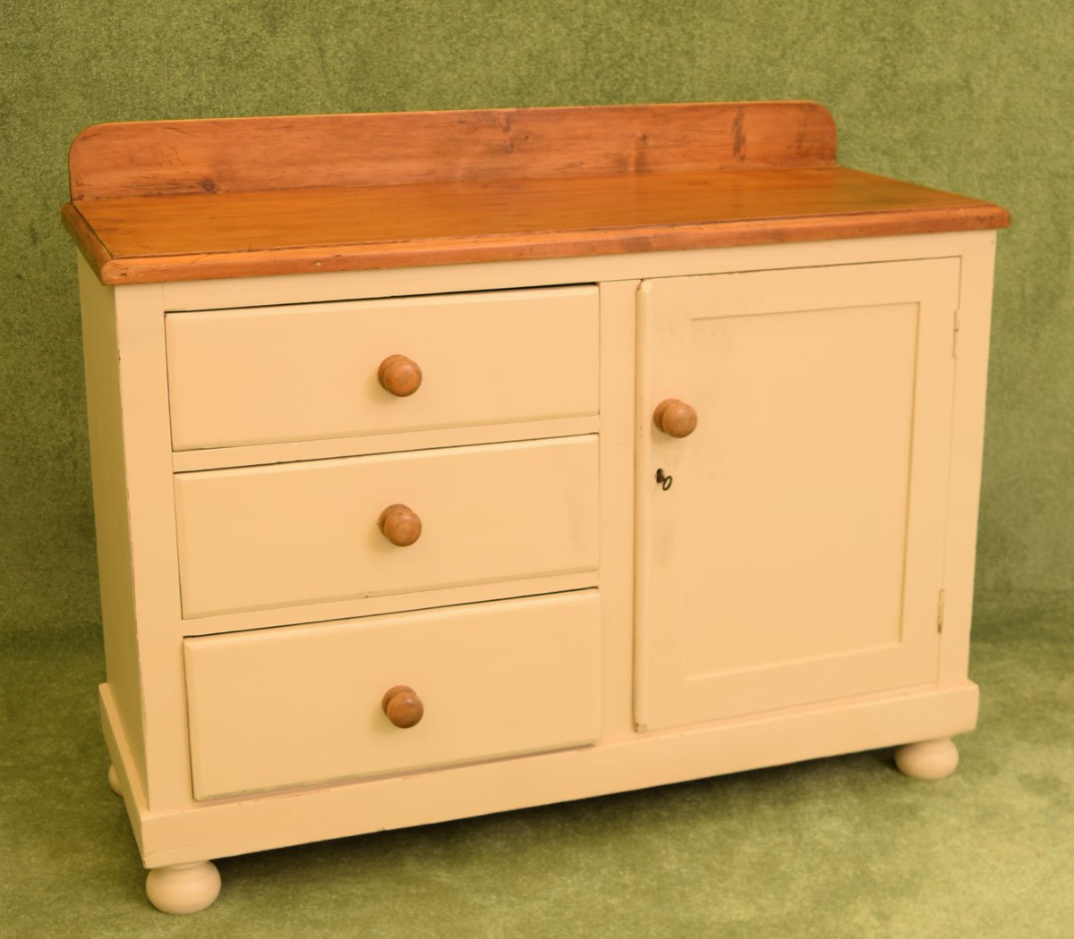 Rustic Painted Antique Pine Sideboard