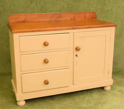 Rustic Painted Antique Pine Sideboard