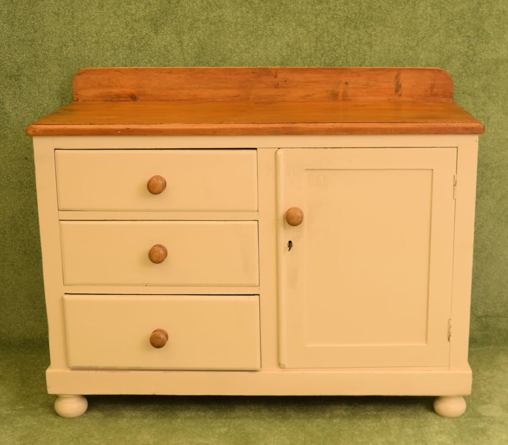 Rustic Painted Antique Pine Sideboard
