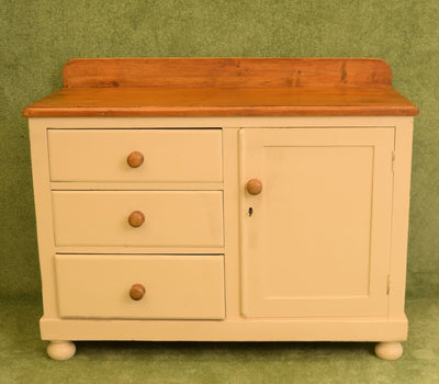 Rustic Painted Antique Pine Sideboard