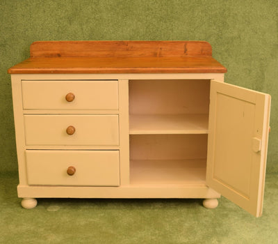 Rustic Painted Antique Pine Sideboard