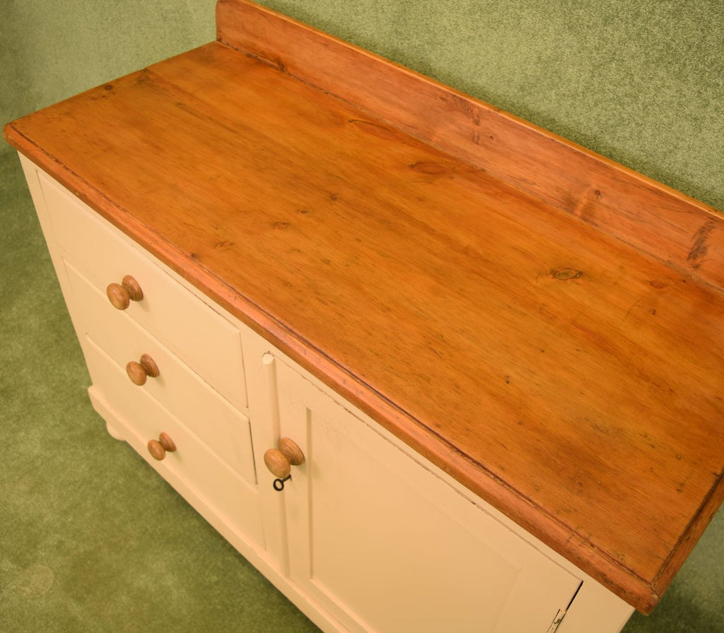 Rustic Painted Antique Pine Sideboard