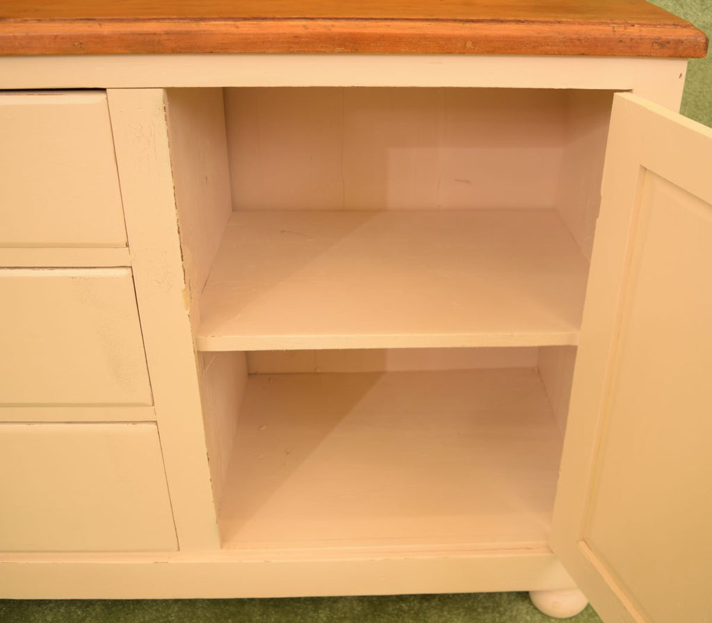 Rustic Painted Antique Pine Sideboard