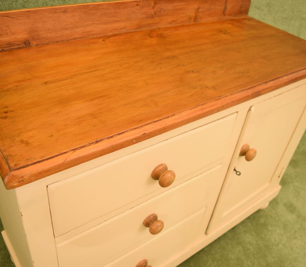 Rustic Painted Antique Pine Sideboard