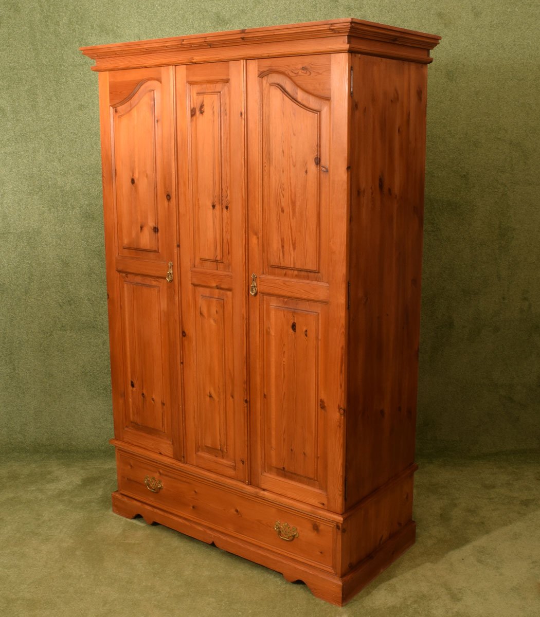 Restored Pine Triple Wardrobe