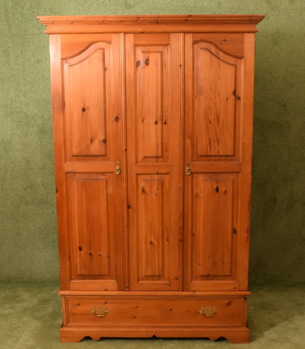 Restored Pine Triple Wardrobe