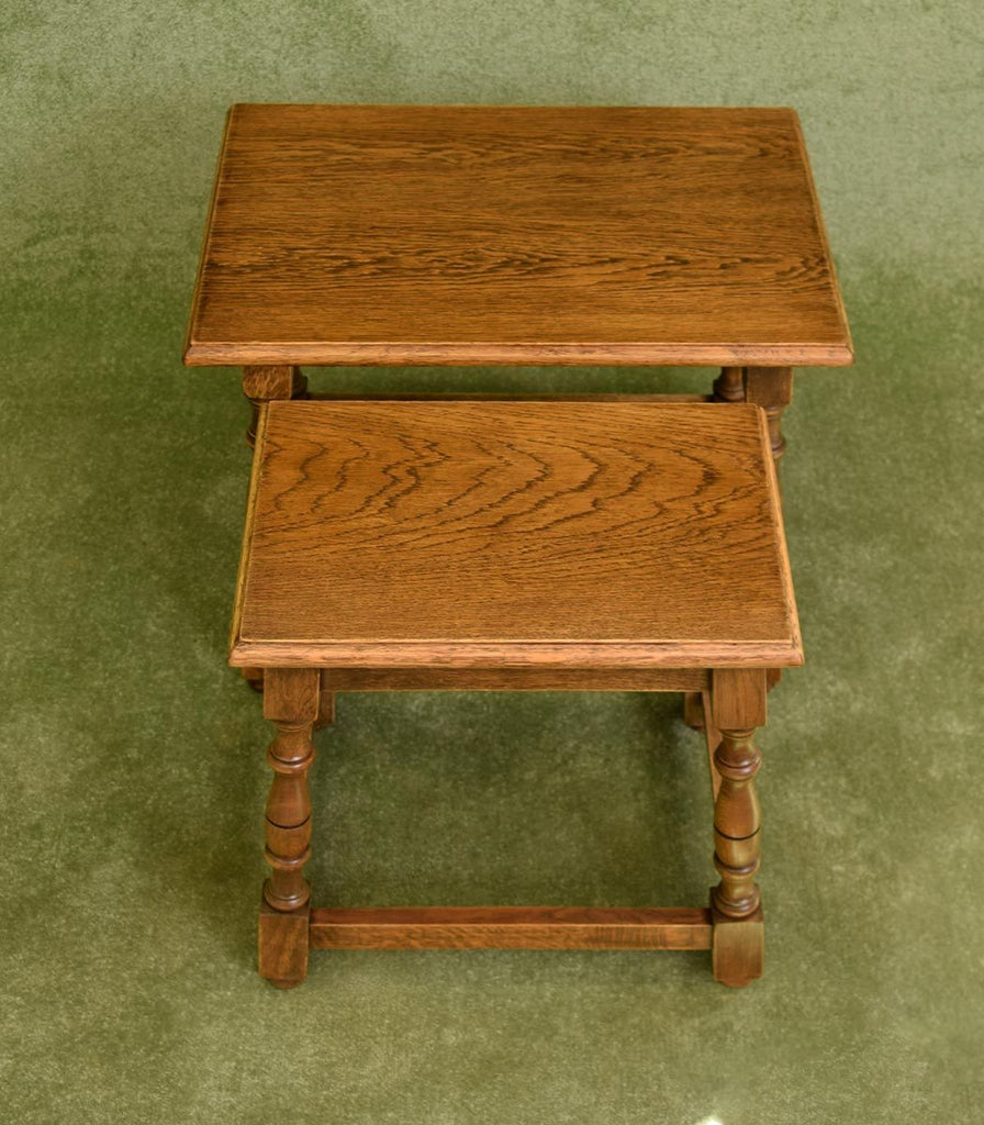 Dutch Oak Nest of 2 Tables